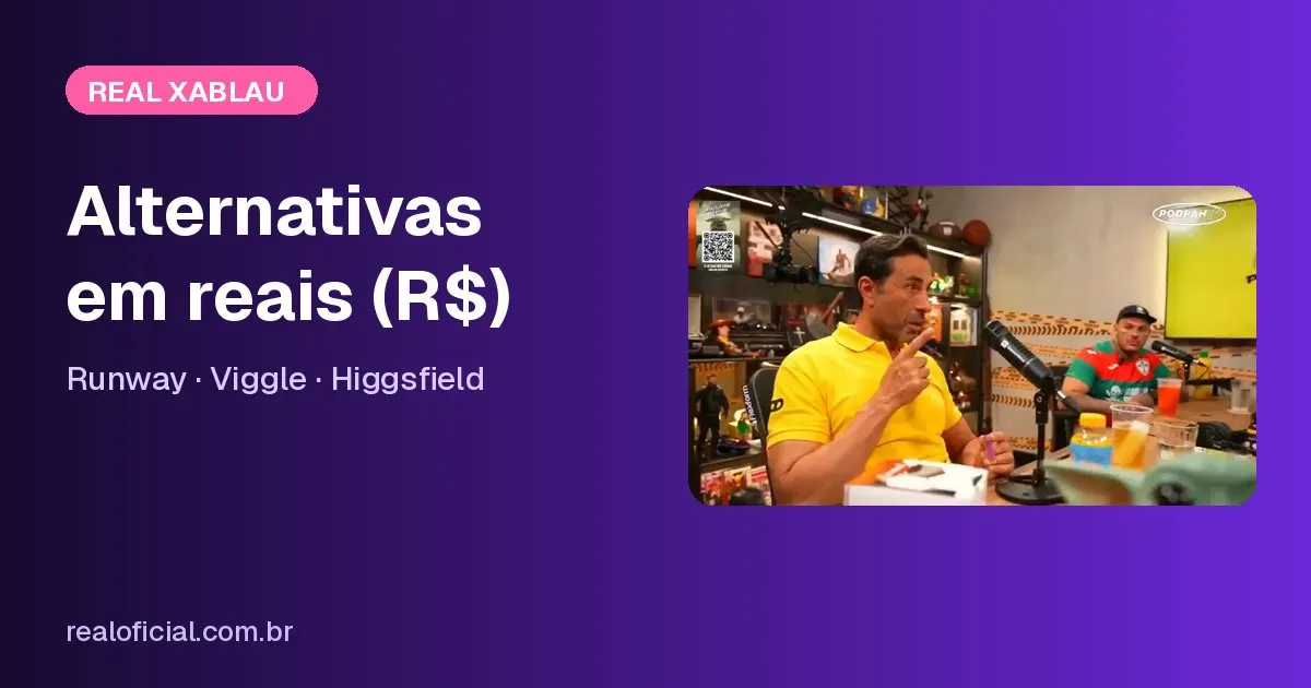 Capa do artigo sobre alternativas ao Runway, Viggle e Higgsfield em reais