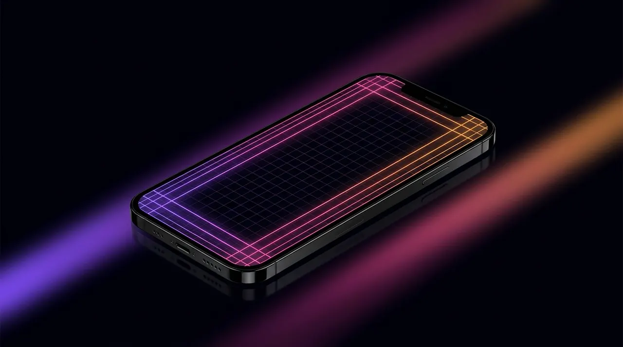 Esquema visual de um smartphone mostrando a zona segura central do TikTok