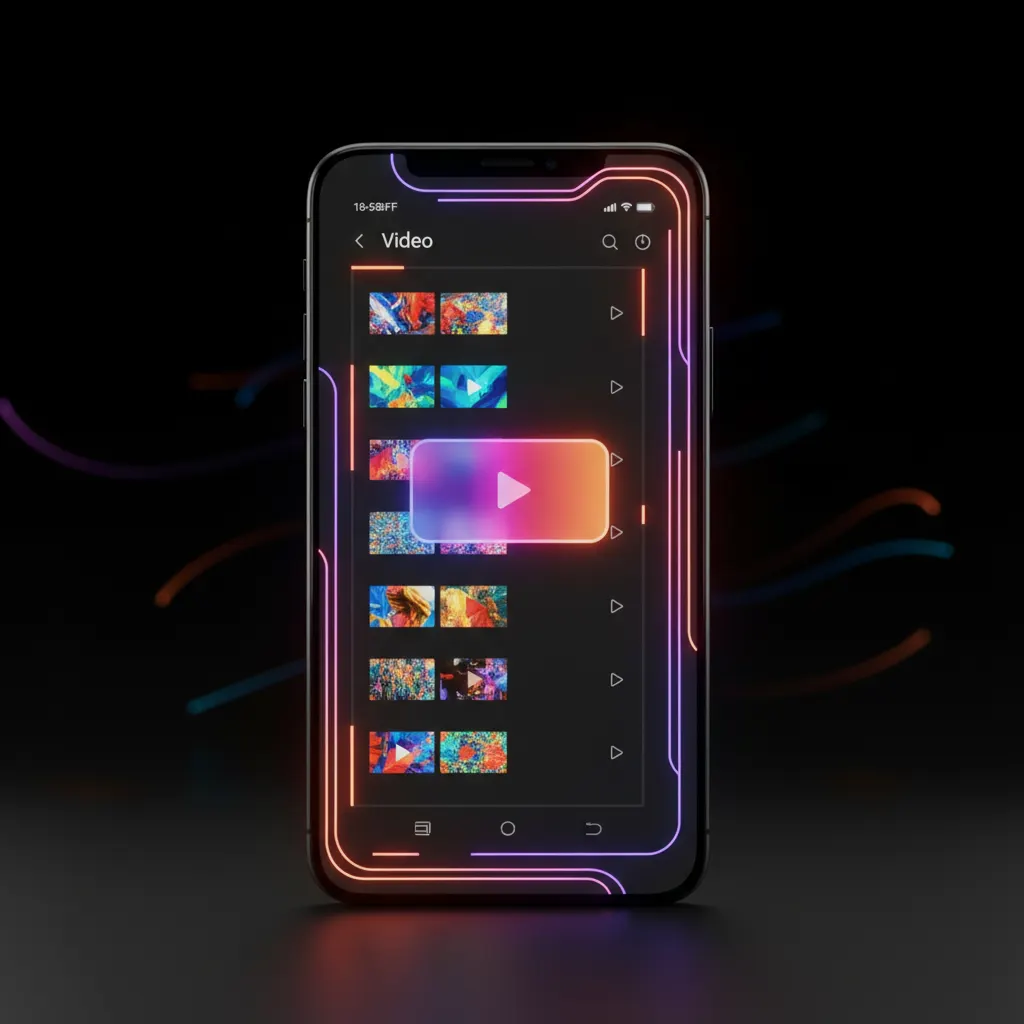 Smartphone exibindo a linha do tempo de um vídeo com ferramenta de seleção de frame